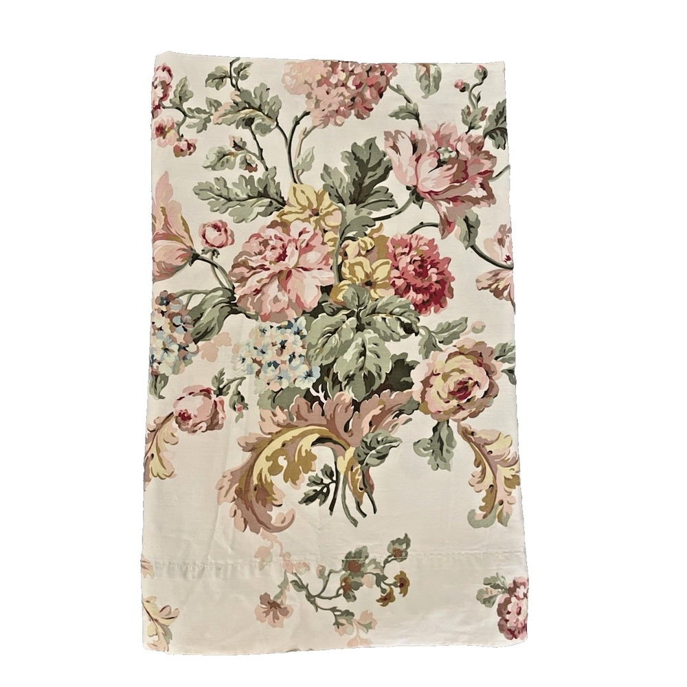 Ralph Lauren Sussex Gardens Neutral QUEEN Sateen Flat Sheet Luxury‎ Bedding
